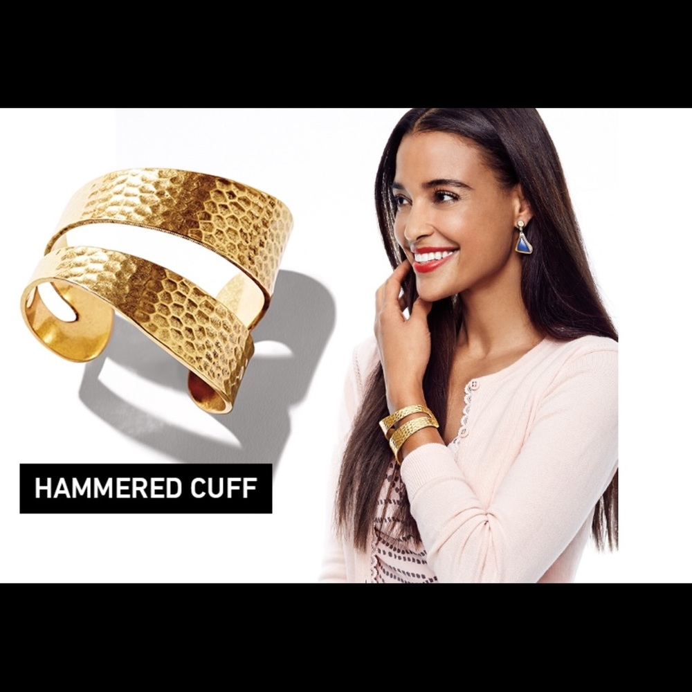 cabi Hammered Cuff Brass Gold Bracelet